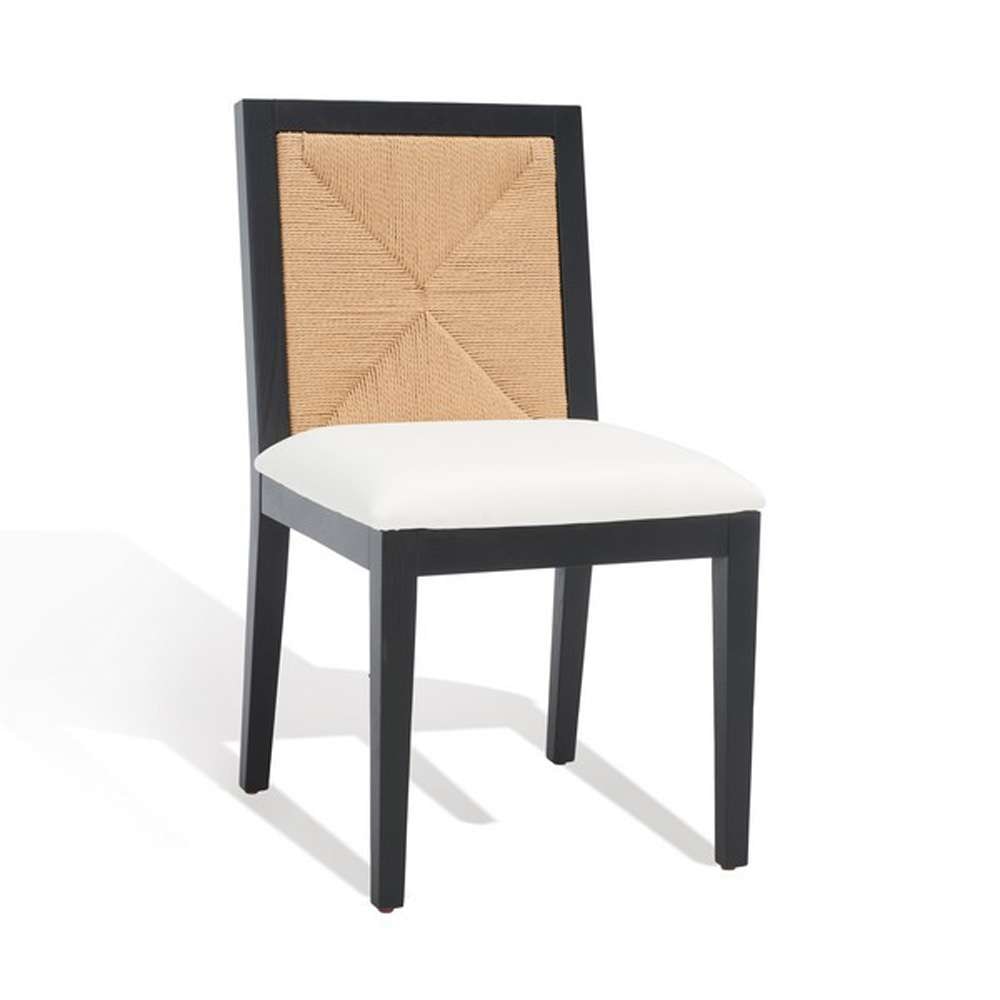Safavieh - Couture - Emilio Woven Dining Chair - Black - Natural (Set of 2) - SFV4123A-SET2 veiw 4