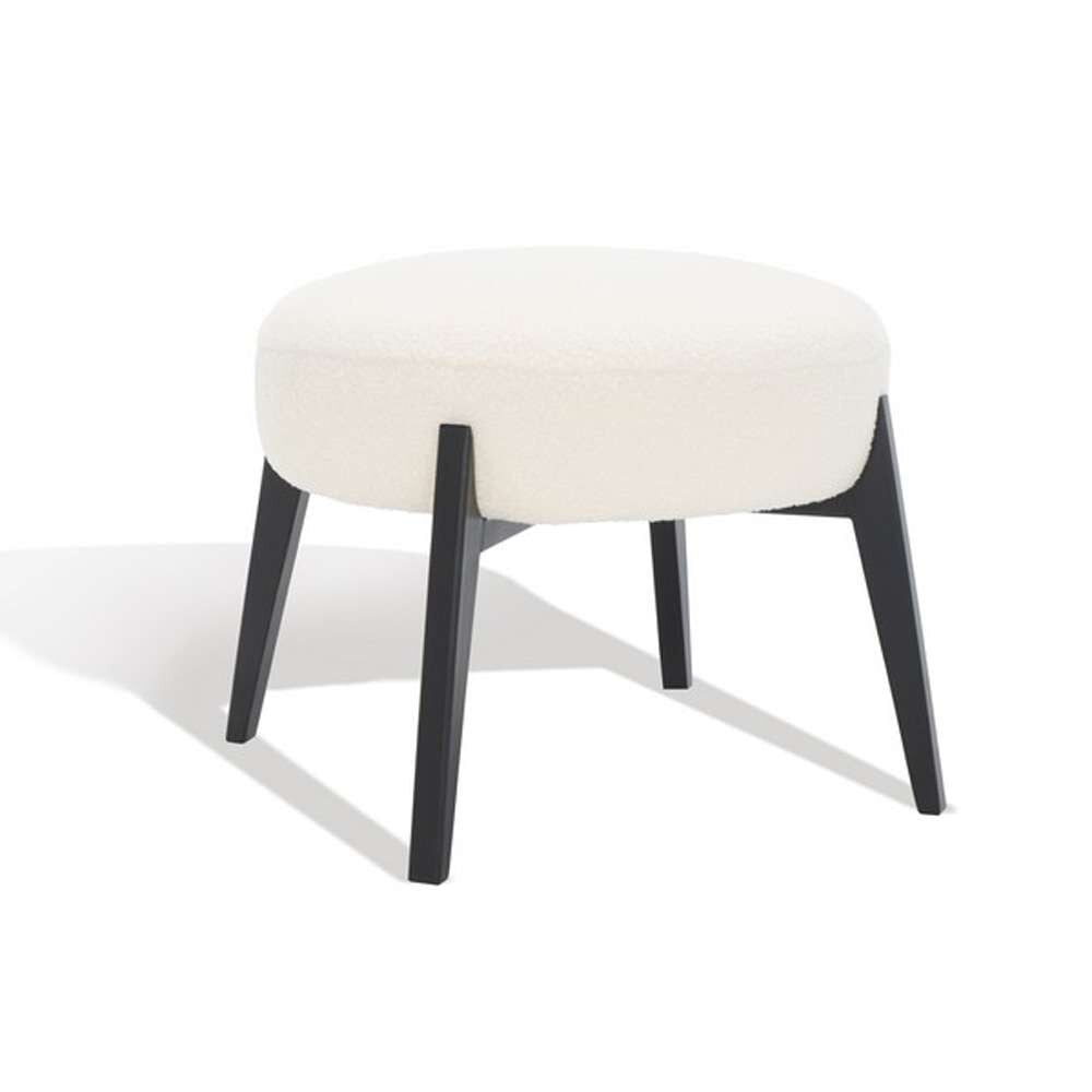 Safavieh - Couture - Emilynn Scandinavian Ottoman - Ivory - Black - SFV5044A veiw 4