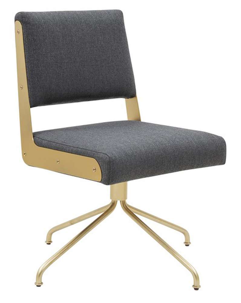 Safavieh - Couture - Emmeline Swivel Office Chair - Slate Grey - Gold - SFV4758B veiw 3