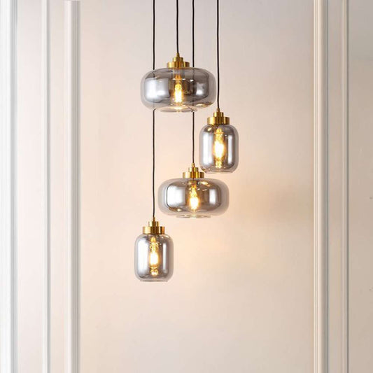 Safavieh - Equinox 4Lt 19 Inch Pendant - Smoke Grey - Brass - PND4142A veiw 2