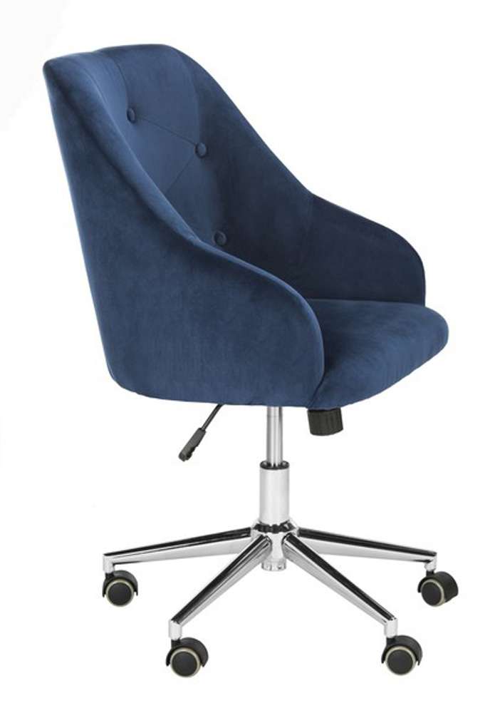 Safavieh - Evelynn Tufted Swvl Ofc Chair - Navy - Chrome - OCH4502B veiw 4