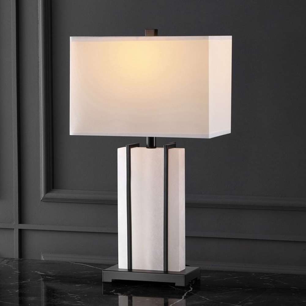 Safavieh - Couture - Fantasia Alabaster Table Lamp - Black - White - CTL1061A veiw 2