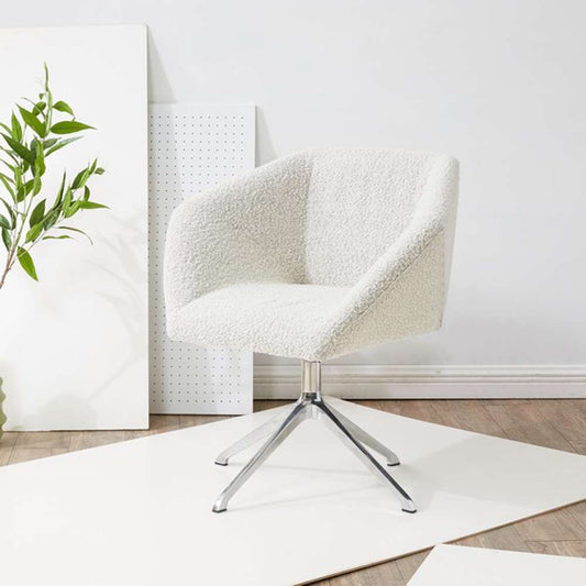 Safavieh - Couture - Felix Boucle Swivel Desk Chair - Light Grey - Silver - SFV5055B veiw 2
