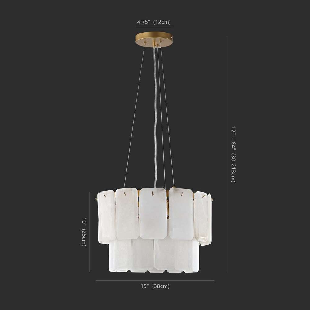 Safavieh - Couture - Fernandez Marble 2 Tier Chandelier - Gold - White - CTL1021A veiw 2
