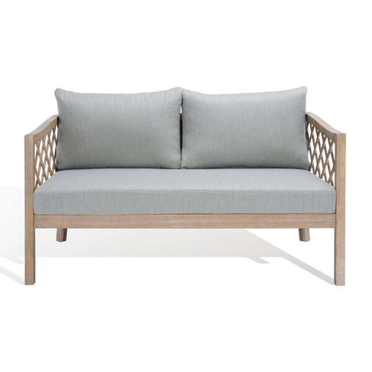 Safavieh - Couture - Fiji Wood Patio Sofa - Brown - Light Grey - CPT1037A veiw 2