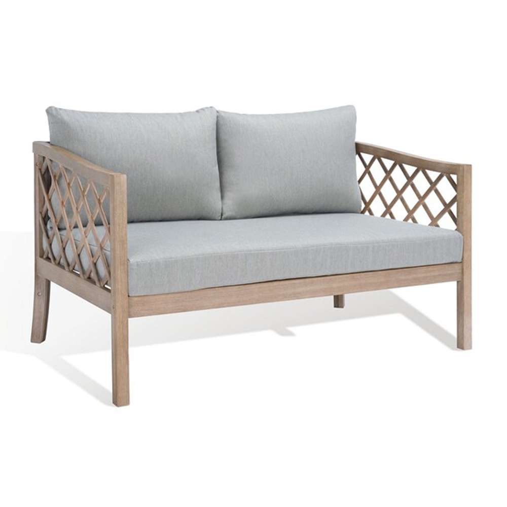 Safavieh - Couture - Fiji Wood Patio Sofa - Brown - Light Grey - CPT1037A veiw 4