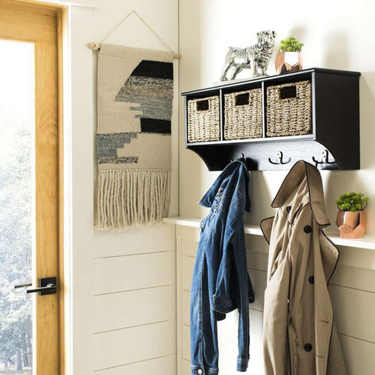 Safavieh - Finley Hanging 3 Basket Wall Rack - Black - HAC5700A veiw 2
