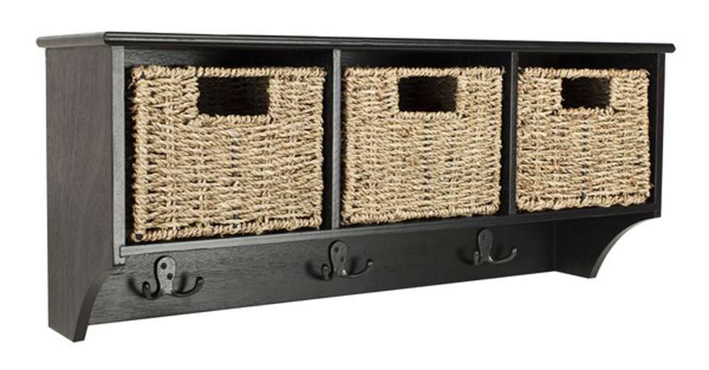 Safavieh - Finley Hanging 3 Basket Wall Rack - Black - HAC5700A veiw 3