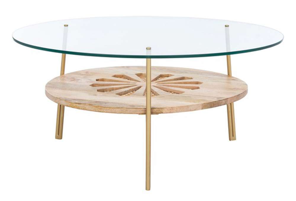 Safavieh - Flora Round Coffee Table - Natural - Brass - COF9005A veiw 4