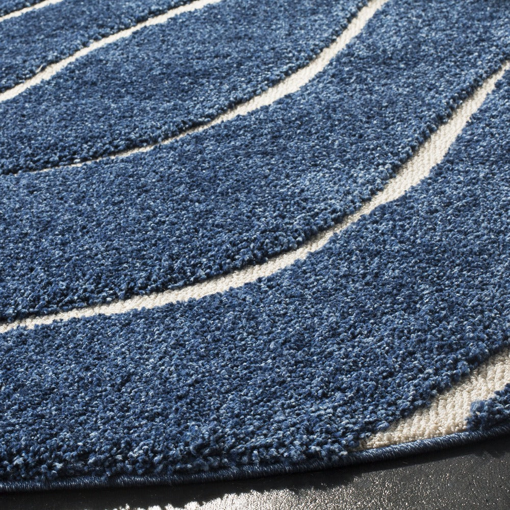 Safavieh - Florida Shag 472-6511 Dark Blue Cream - 5" X 5" - SG472-6511-5SQ view 2