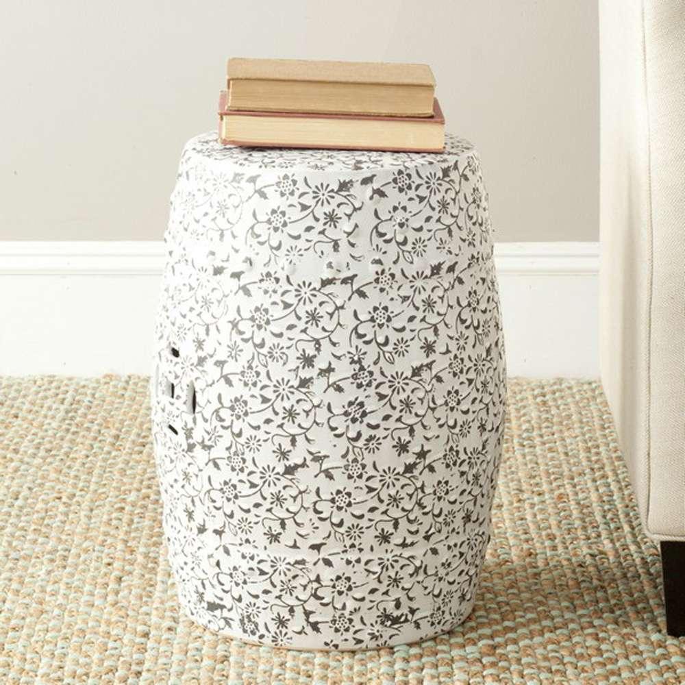 Safavieh - Flower And Vine Garden Stool - White - Multi - ACS4511A veiw 1