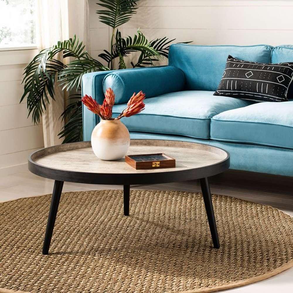 Safavieh - Fritz Tray Top Coffee Table - Light Grey - Black - COF4204B veiw 2