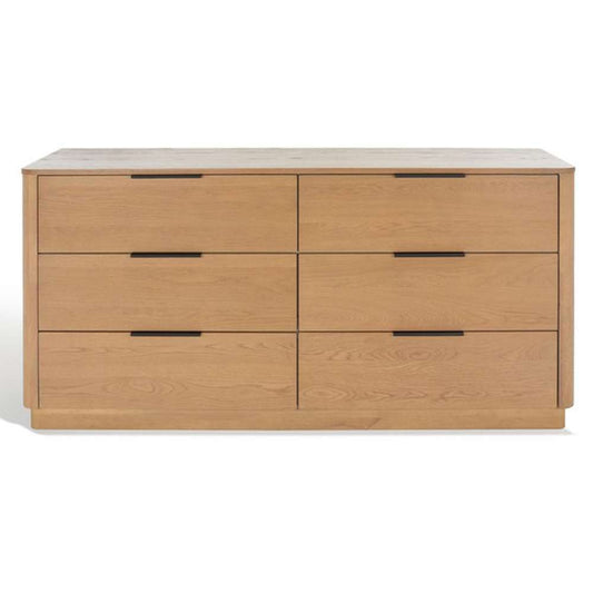 Safavieh - Couture - Gabrietta 6 Drawer Wood Dresser - Natural - Black - SFV2141A veiw 2