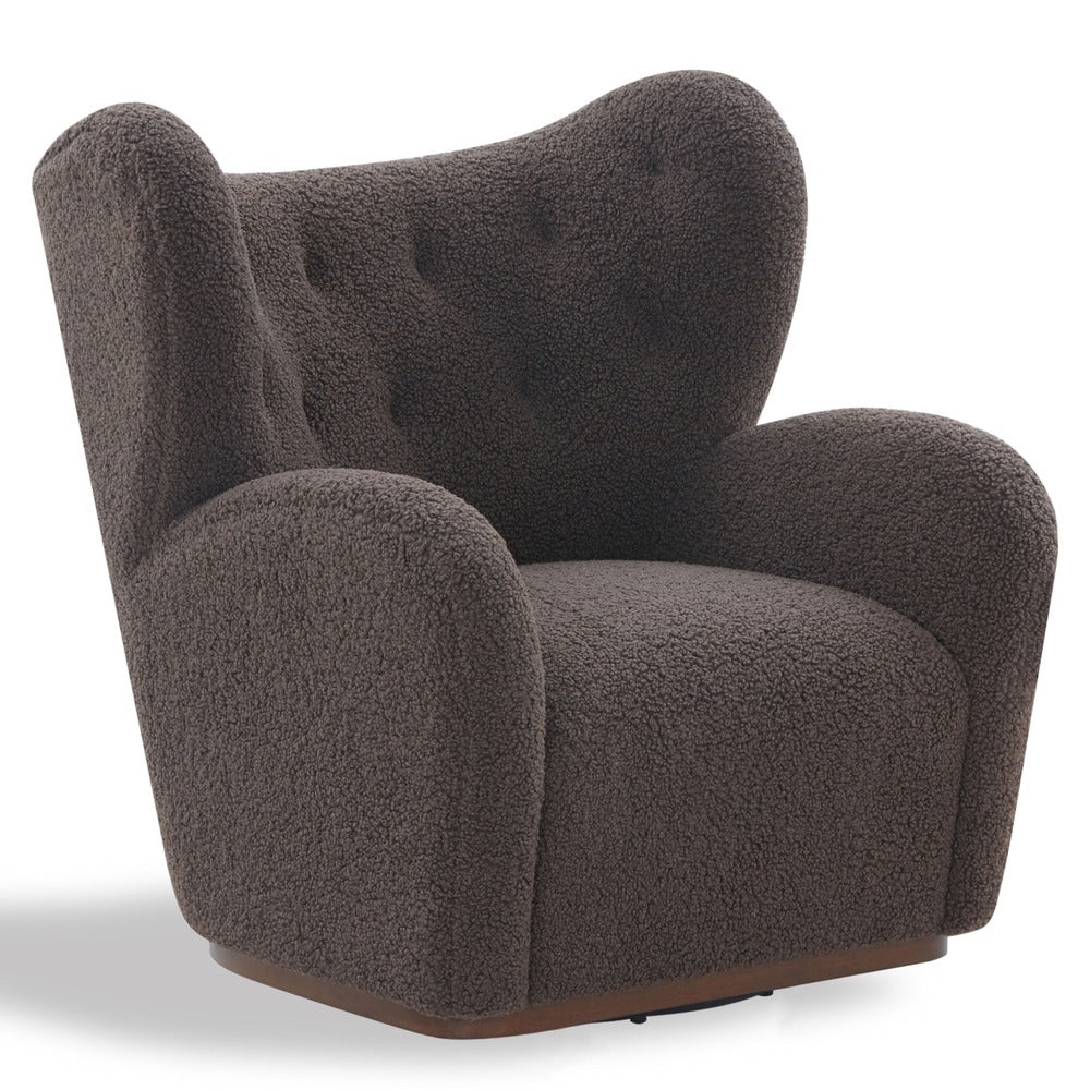 Safavieh - Galloway Wingback Teddy Swivel Chair / Dark Brown - SFV5155A view 3