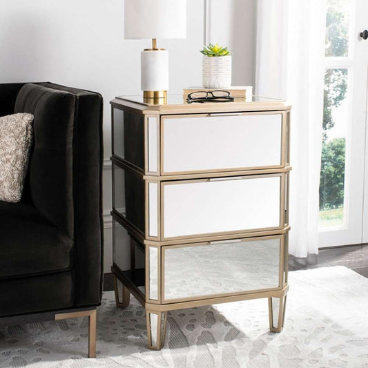 Safavieh - Giana 3 Drawer Nightstand - Mirror - NST6601A veiw 3