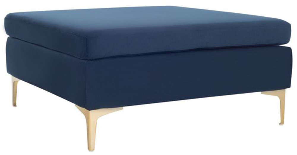 Safavieh - Giovanna Square Ottoman - Navy - Brass - BCH6301A veiw 3