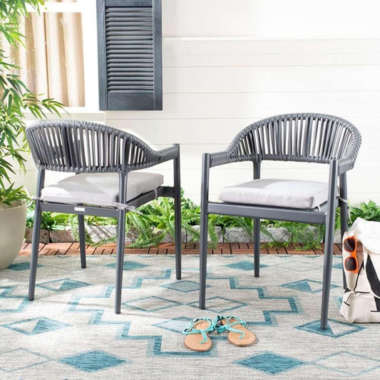 Safavieh - Greer Rope Chair - Grey (Set of 2) - PAT4023A-SET2 veiw 2