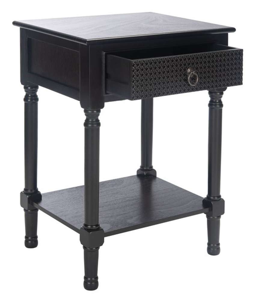 Safavieh - Haines 1Drw Accent Table - Black - ACC5720A veiw 4