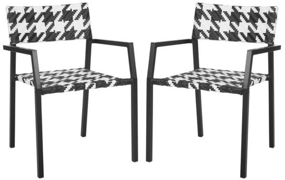 Safavieh - Halden Stackable Chair - White - Black (Set of 2) - PAT4001A-SET2 veiw 1