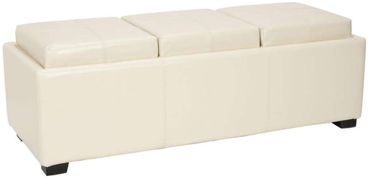 Safavieh - Harrison Triple Tray Ottoman - Flat Cream - HUD8235K veiw 2