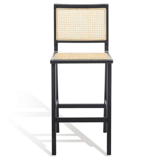 Safavieh - Couture - Hattie French Cane Barstool - Black - Natural - SFV4140A veiw 2