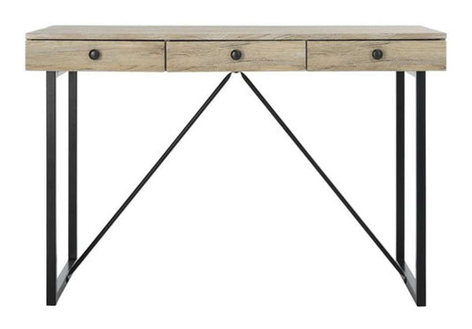 Safavieh - Hilton 3 Drawer Desk - Rustic Brown - Black - DSK2206A view 2