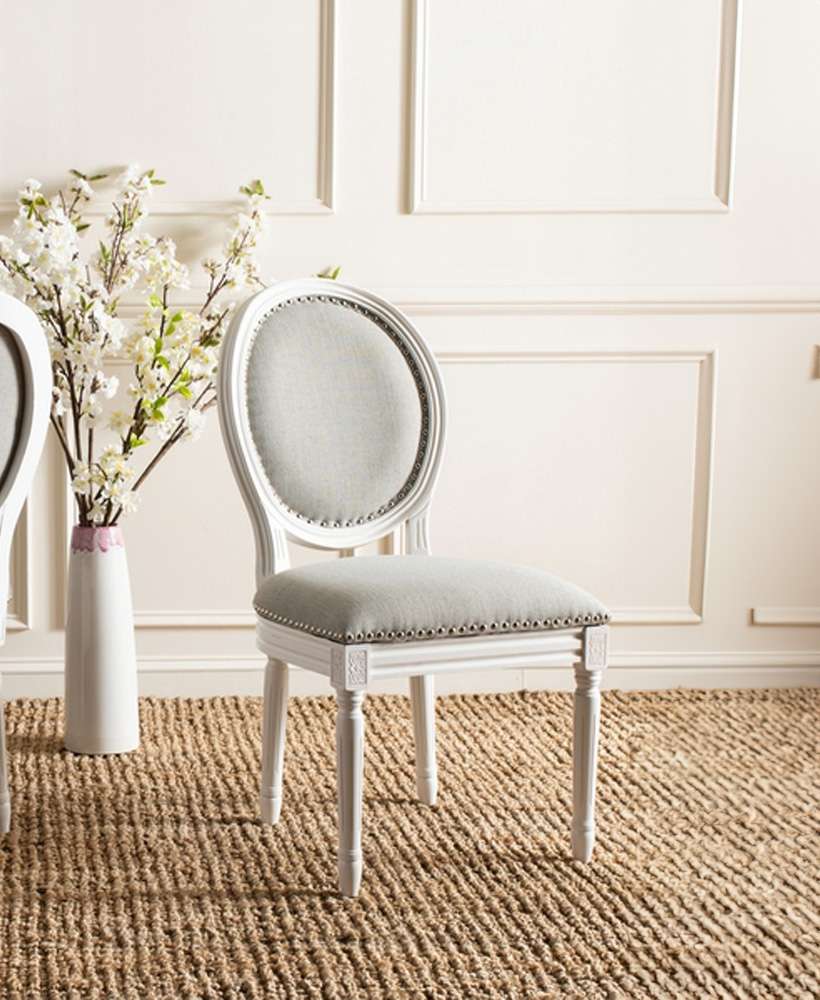 Safavieh - Holloway Oval Side Chair - Light Grey - Cream (Set of 2) - FOX6228D-SET2 veiw 1