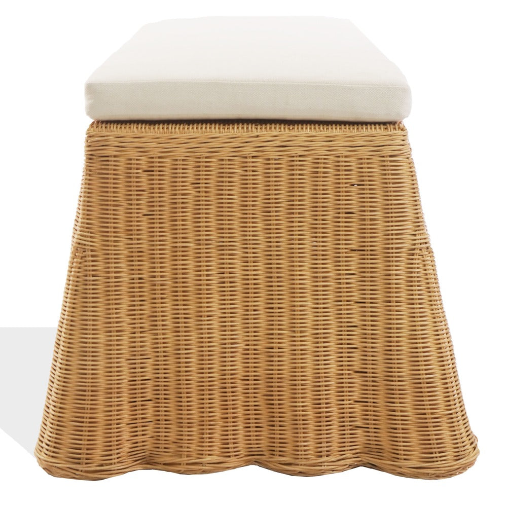Safavieh - Hylda Rattan Bench / Natural / White - CWK3034A view 3
