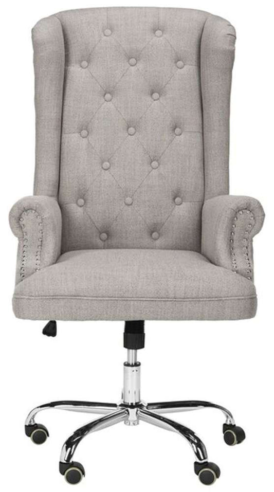Safavieh - Ian Tufted Swivel Office Chair - Grey - Chrome - OCH4504A veiw 2