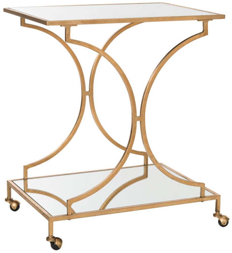 Safavieh - Ignatius Bar Cart - Gold - Mirror - FOX2555B veiw 3