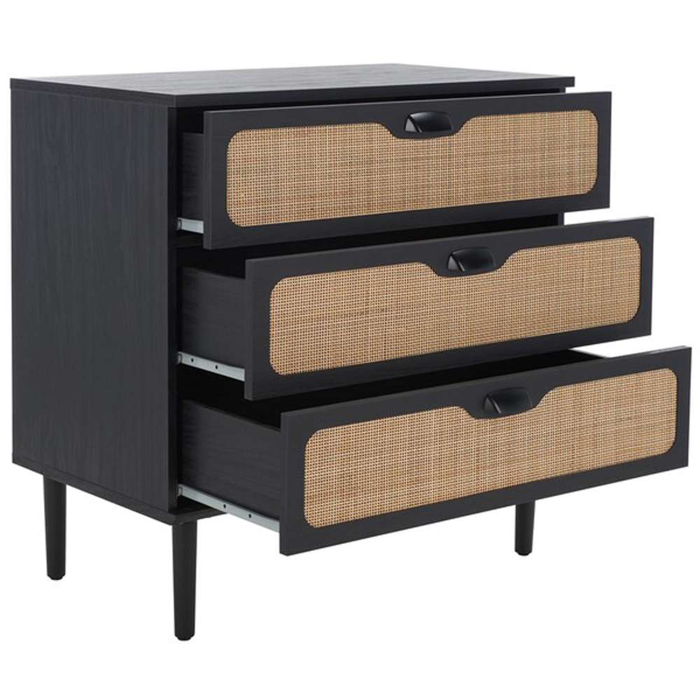 Safavieh - Irelia 3 Drawer Chest - Black - Natural - CHS9602B veiw 4