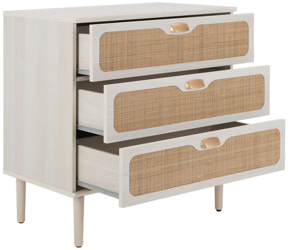 Safavieh - Irelia 3 Drawer Chest - White - Natural - CHS9602C veiw 4