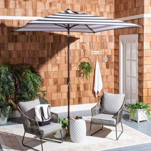 Safavieh - Iris 7.5 Square Umbrella - Black - White - PAT8404A veiw 2