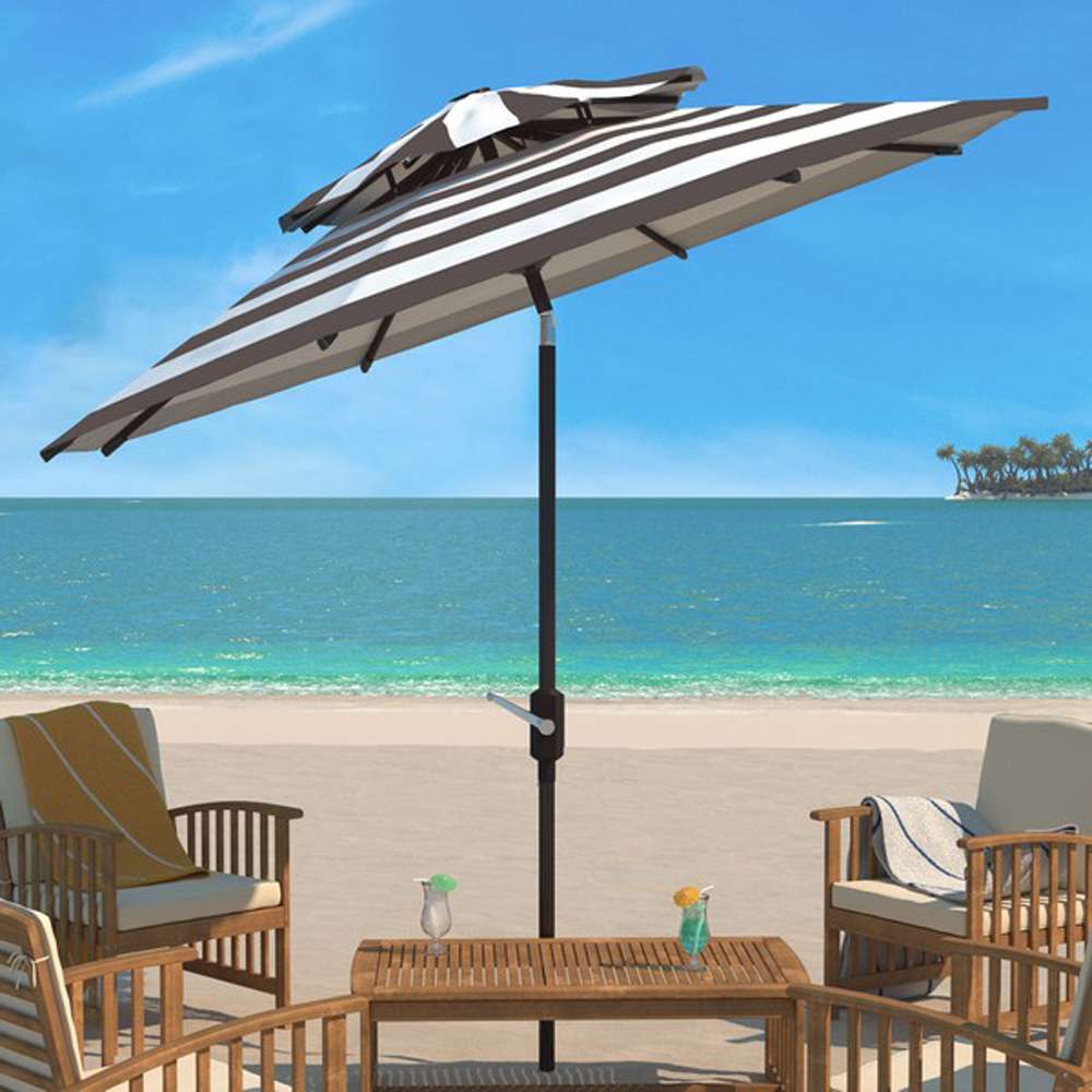 Safavieh - Iris Fashn 9Ft Dbltop Umbrella - Grey - White - PAT8204D veiw 2