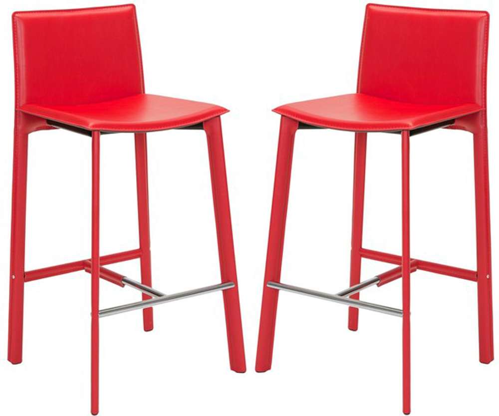 Safavieh - Janet Bar Stool - Red (Set of 2) - FOX2004R-SET2 veiw 1