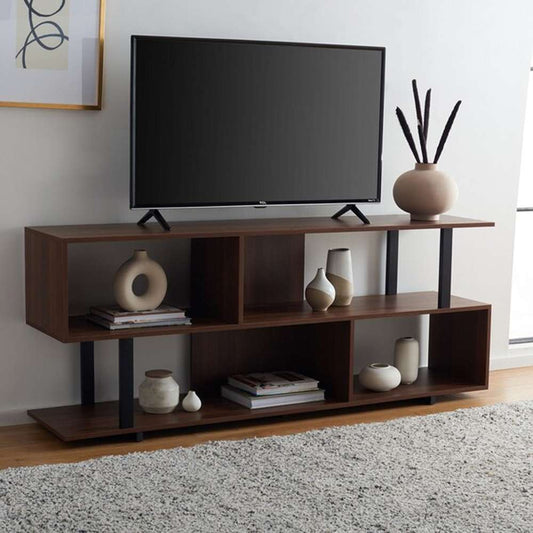 Safavieh - Jarrett Large Media Stand - Walnut - Black - MED9300A veiw 2