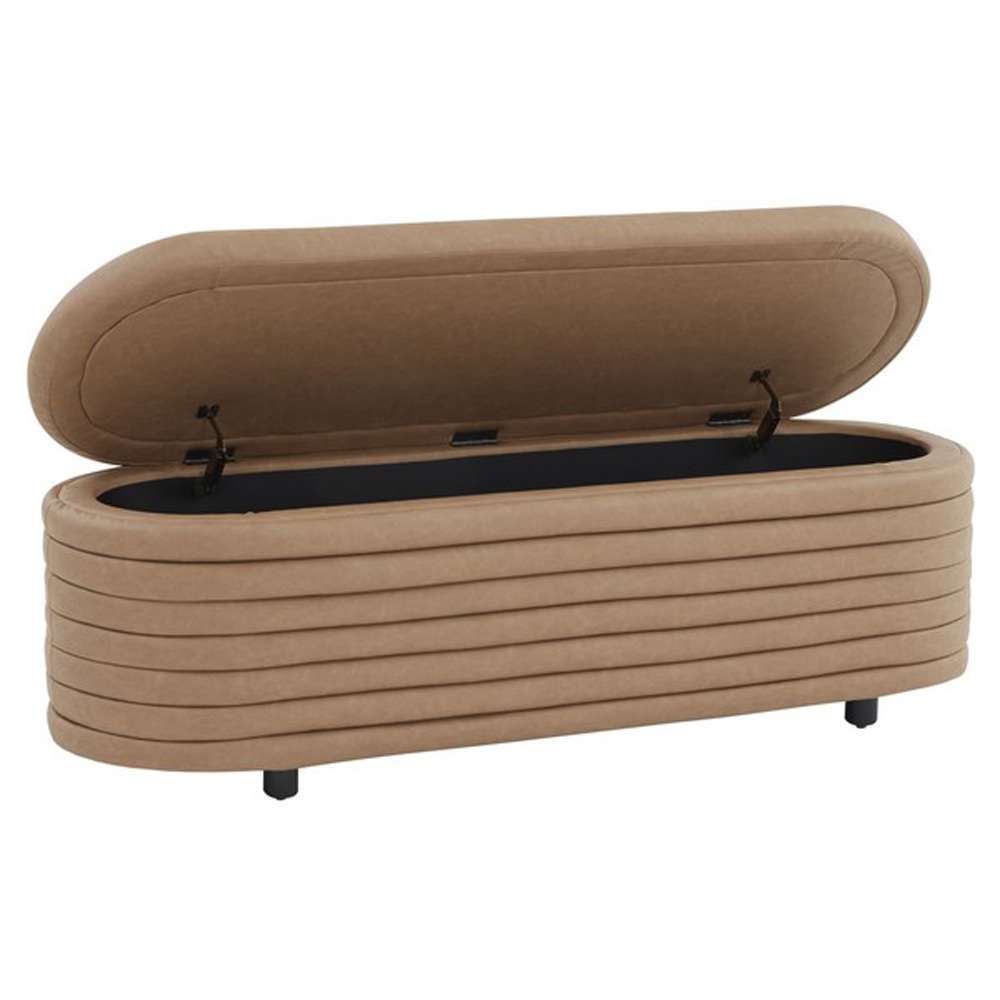 Safavieh - Couture - Jaymie Storage Bench - Camel - Black - SFV5040F veiw 3