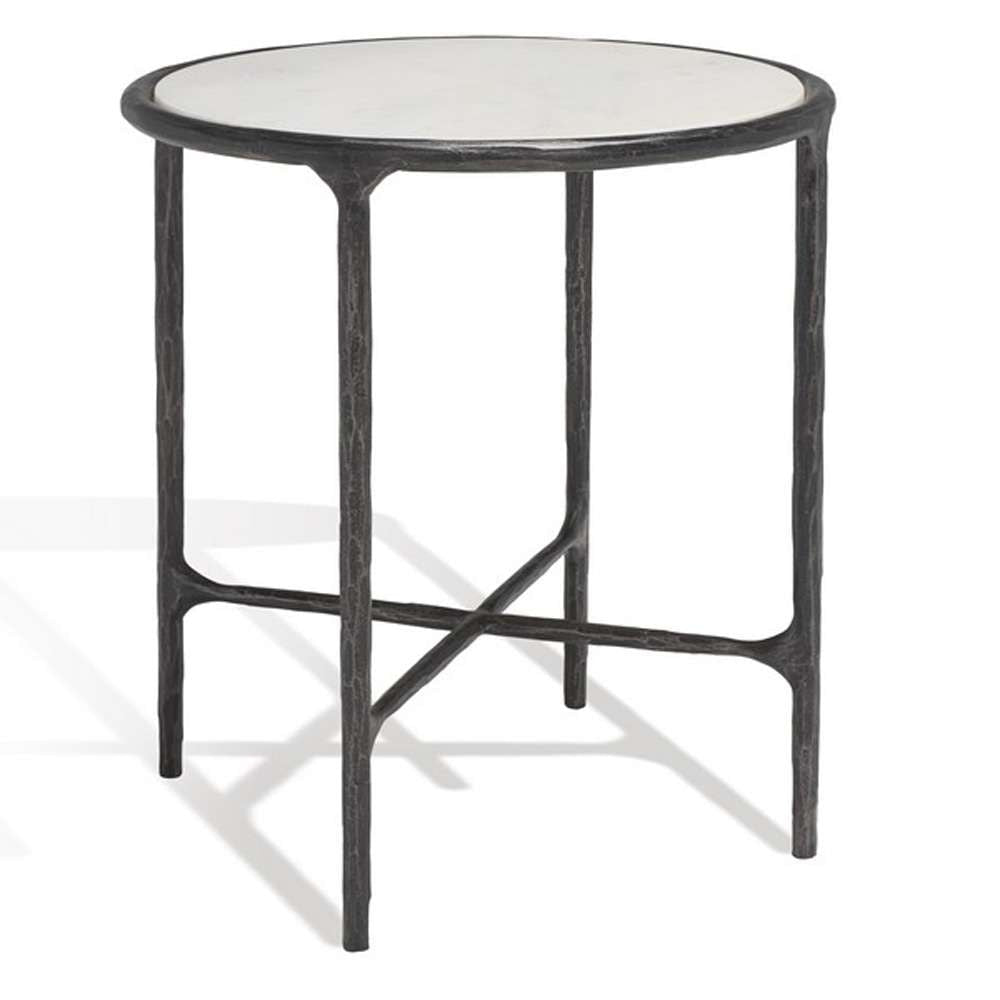 Safavieh - Couture - Jessa Metal Round End Table - Black - White - SFV9505D veiw 4