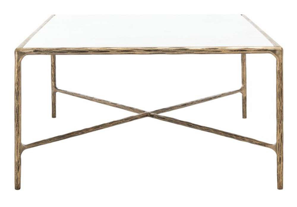 Safavieh - Couture - Jessa Rectangle Coffee Table - White - Brass - SFV9500C veiw 4