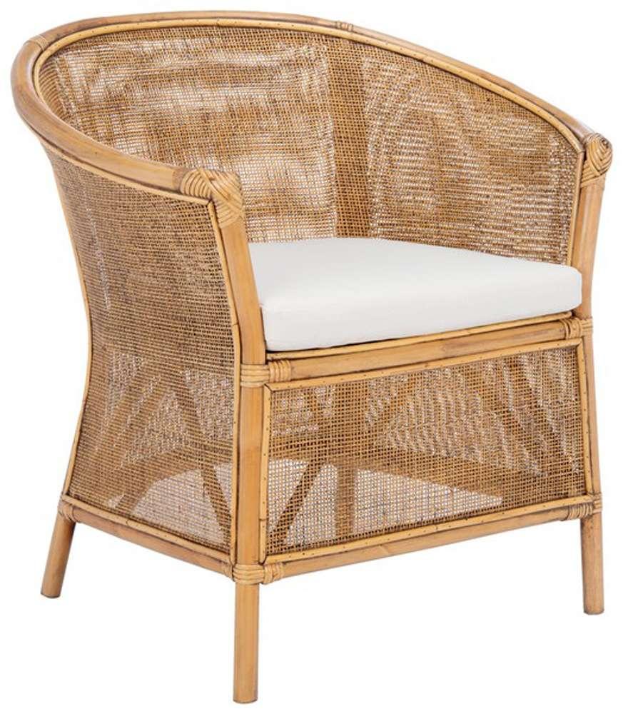 Safavieh - Jessica Rttn Acct Chair W/Cush - White - Honey Brwn Wash - ACH6519A veiw 4