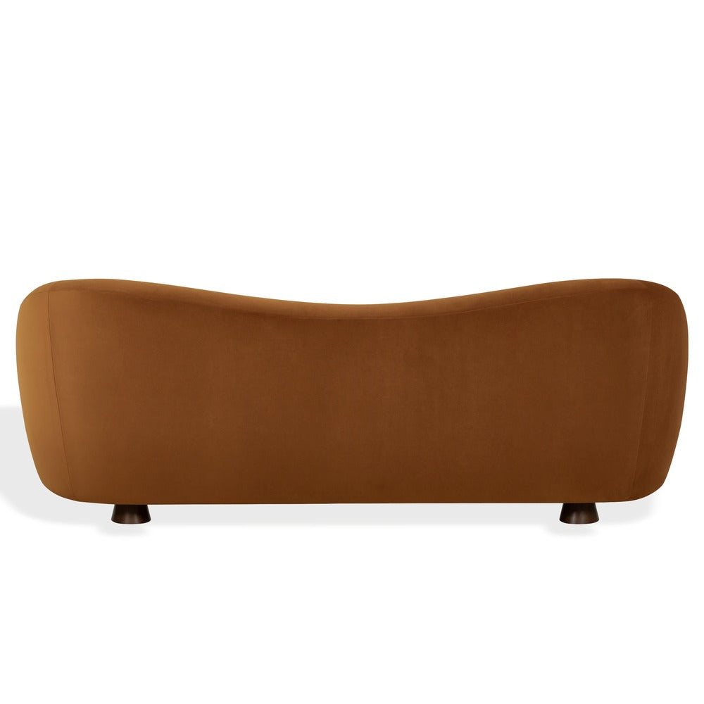 Safavieh - Jocelyne Velvet Sofa / Brown / Walnut - SFV7519A view 4