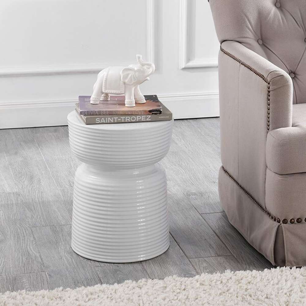 Safavieh - Johari 17.5in Garden Stool - White - ACS4605A veiw 1