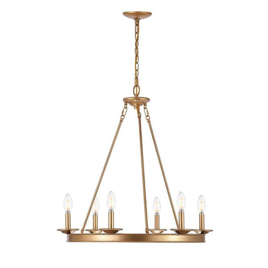 Safavieh - Joris 6Lt 26.25in Chandelier - Gold - CHA4015B veiw 2
