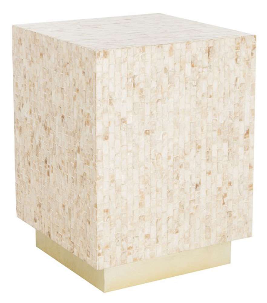 Safavieh - Juno Rect Mosaic Side Table - Multi Beige - Gold - TRB1009A veiw 3