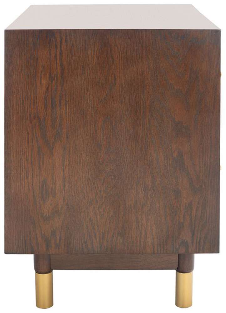 Safavieh - Justice 2 Drawer Nightstand - Walnut - Black - NST6402A veiw 4