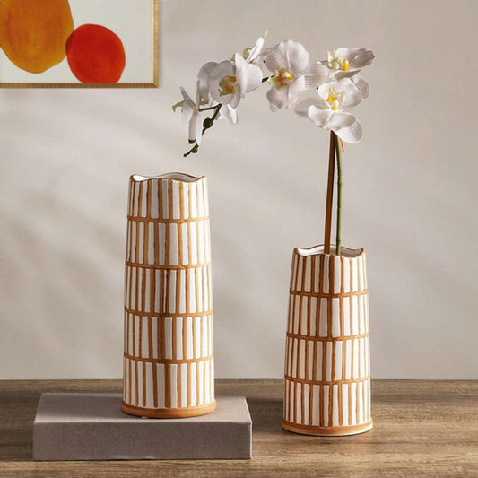 Safavieh - Kai Ceramic Vase - Light Orange - Cream (Set of 2) - RDC4006A-SET2 veiw 2