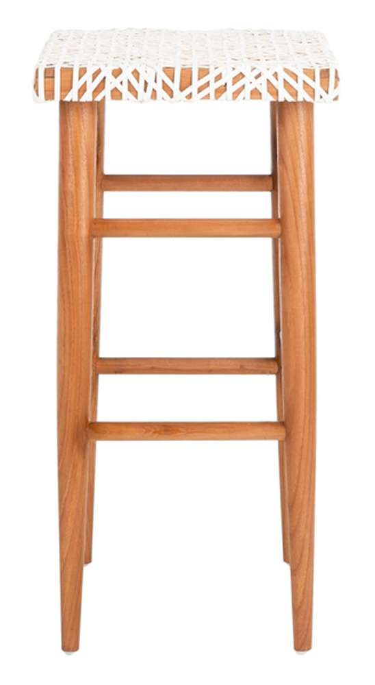 Safavieh - Kaleo Woven Leather Barstool - White - Natural - BST1004A veiw 4