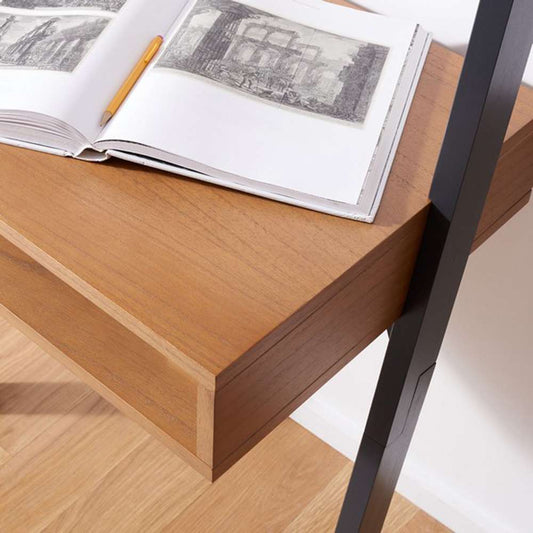 Safavieh - Kamy 2 Shelf Leaning Desk - Natural - Charcoal - DSK9401A veiw 2