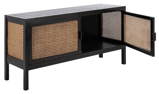 Safavieh - Karel 2 Door Media Stand - Black - Natural - MED2100A veiw 2