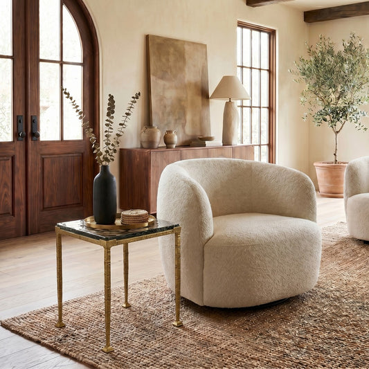 Safavieh - Karmelina Cast Glass Square Accent Table / Smoked Glass / Brass - SFV7927A view 2